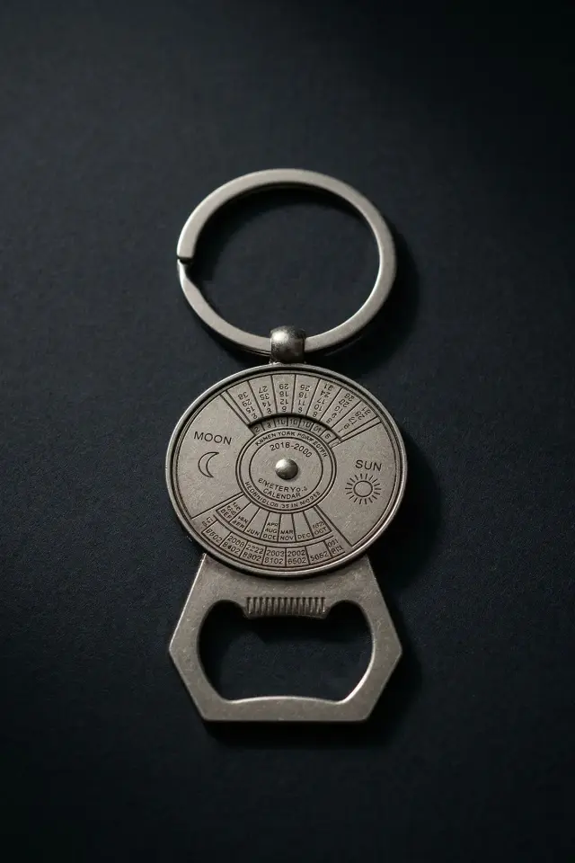 Ay Fazlı Takvimli Çok Fonksiyonlu Metal Anahtarlık Şişe Açacak