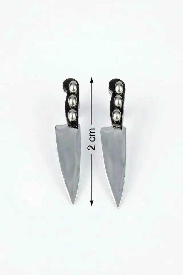 316L Paslanmaz Çelik  Bıçak Tasarımlı Küpe