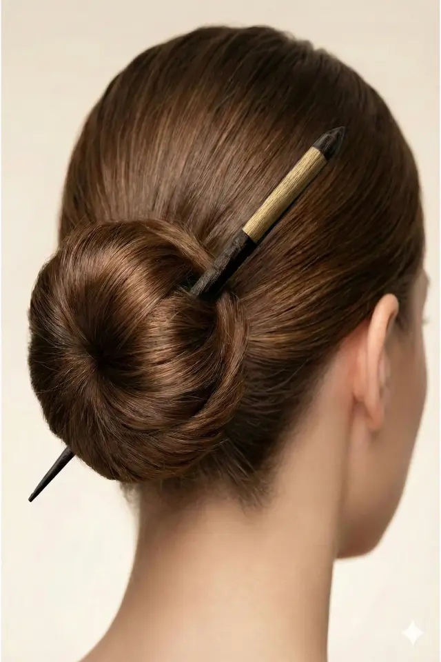 Kadın Topuz Kalemi | El İşçiliği Doğal Ahşap Saç Çubuğu Etnik Saç Tokası