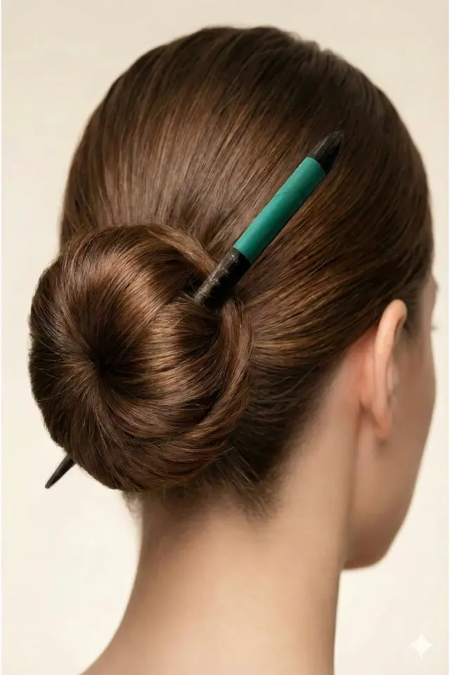 Kadın Topuz Kalemi | El İşçiliği Doğal Ahşap Saç Çubuğu Etnik Saç Tokası