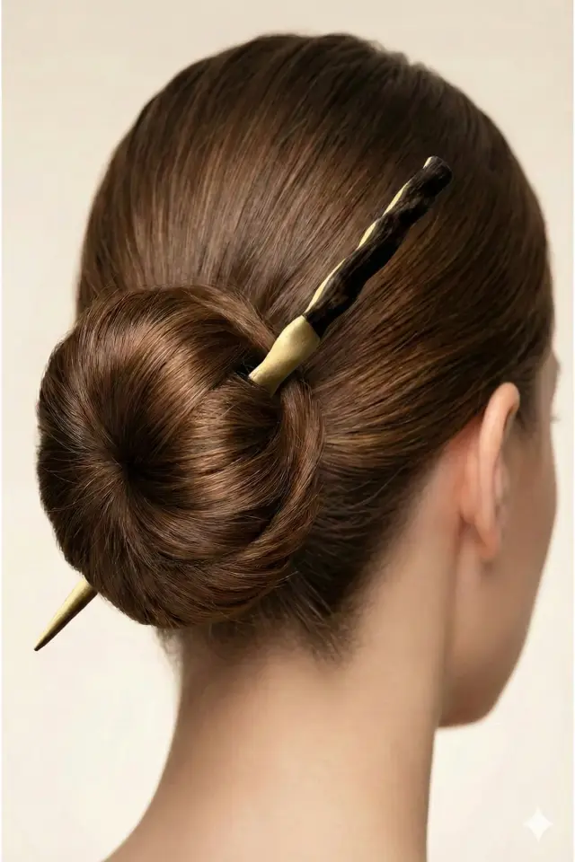 Kadın Topuz Kalemi | El İşçiliği Doğal Ahşap Saç Çubuğu Etnik Saç Tokası