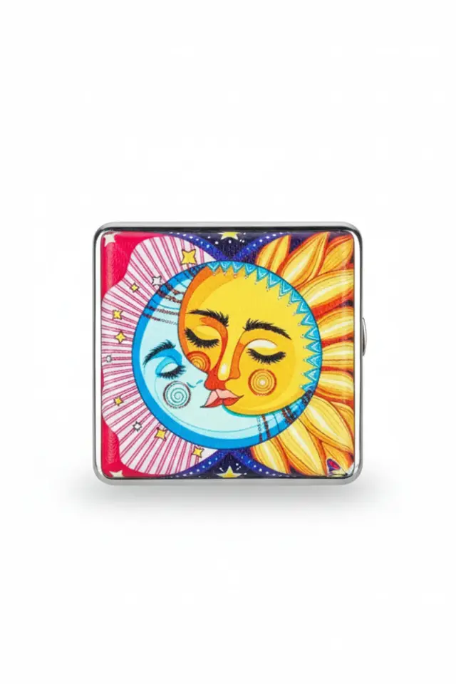 Mistik Şaman Desenli Bohem Metal Sigara Tabakası