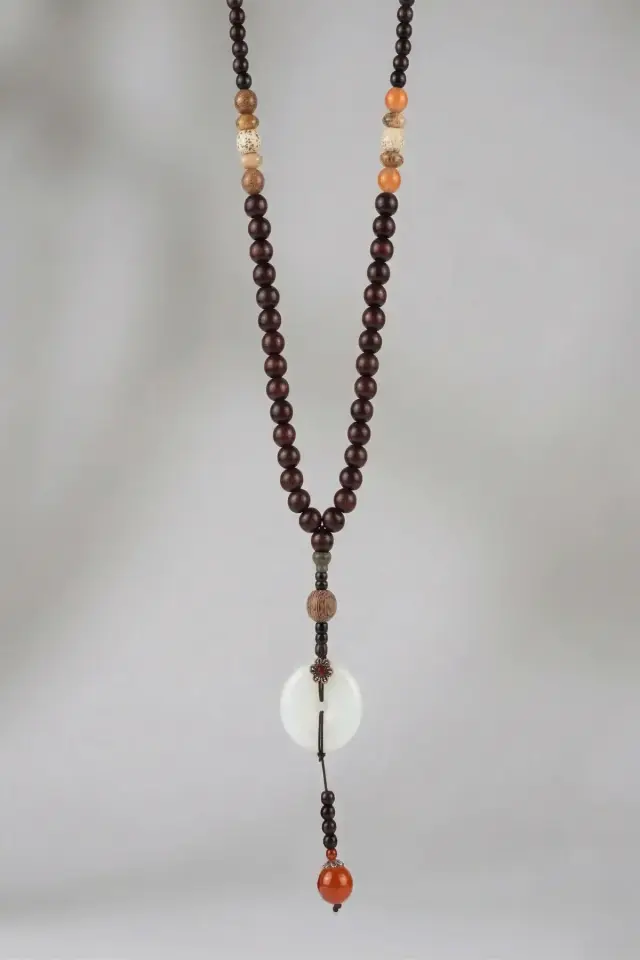 Doğal Taş Boncuklu Etnik Özel Tasarım Uzun Kolye – Bohem Erkek Kolye