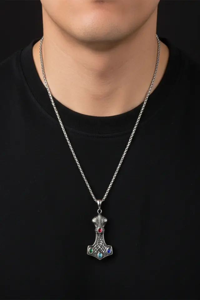 Viking Düğümü İskandinav 316L Paslanmaz Erkek Çelik Kolye