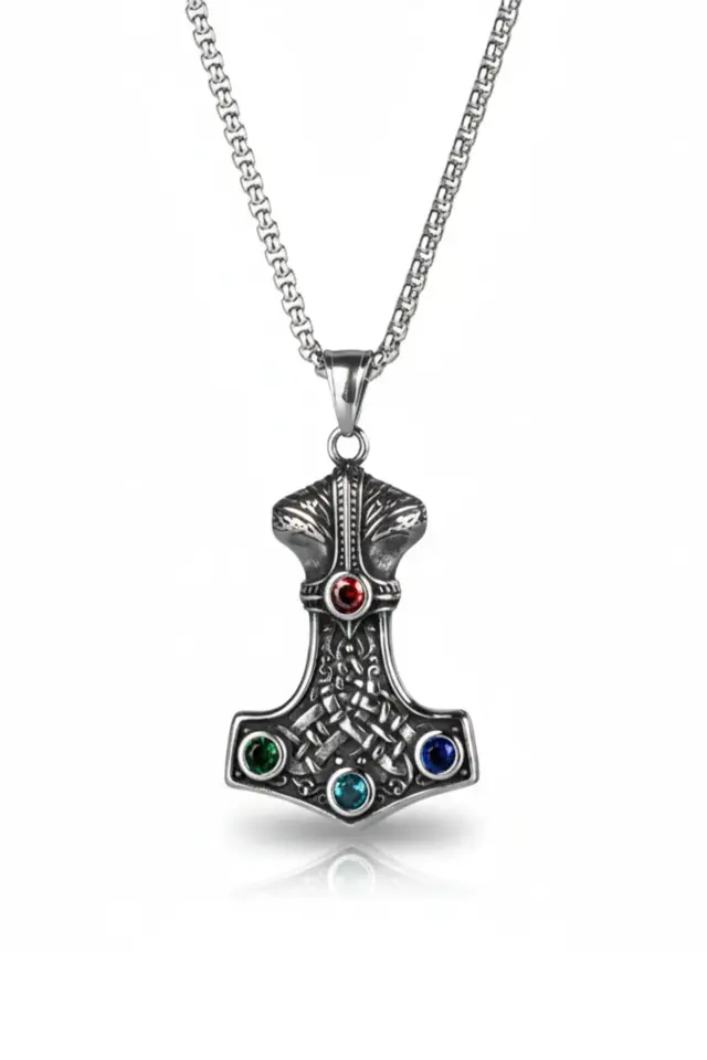 Viking Düğümü İskandinav 316L Paslanmaz Erkek Çelik Kolye