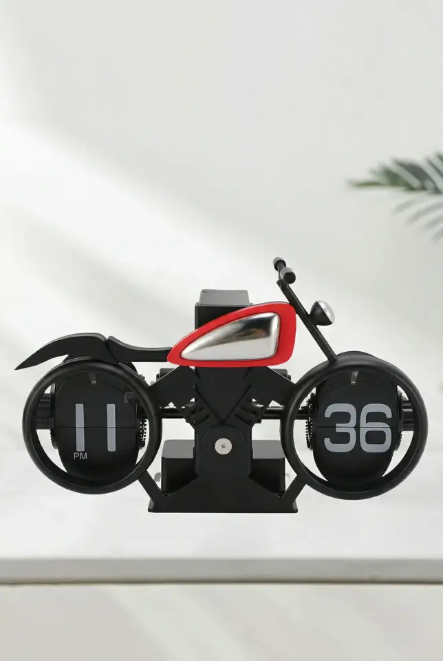 Motosiklet Flip Saat Benzersiz Tasarım Vintage Retro Saat