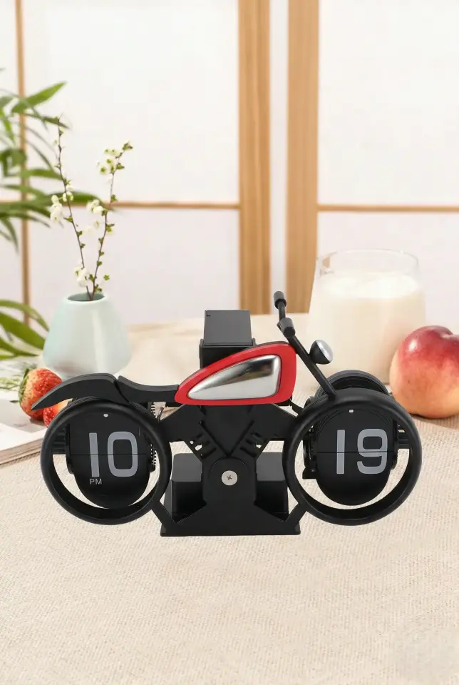 Motosiklet Flip Saat Benzersiz Tasarım Vintage Retro Saat