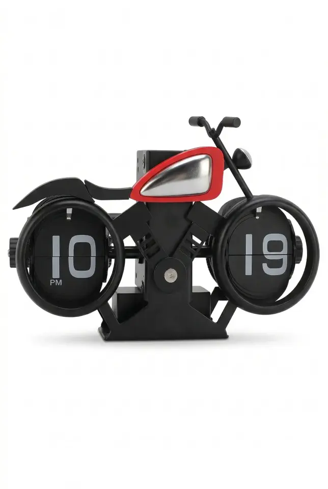 Motosiklet Flip Saat Benzersiz Tasarım Vintage Retro Saat