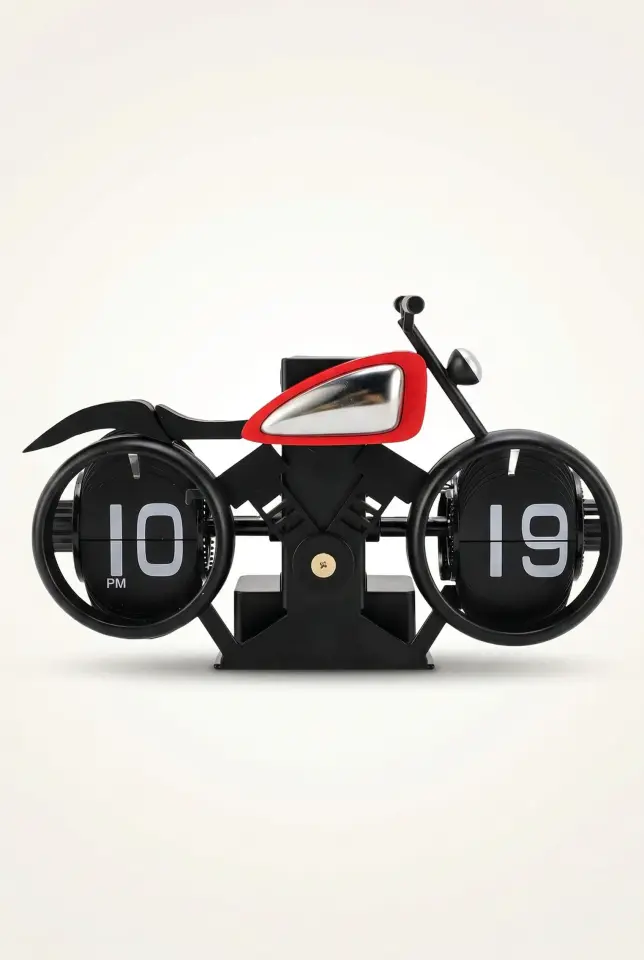 Motosiklet Flip Saat Benzersiz Tasarım Vintage Retro Saat