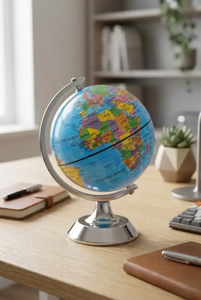 Dünya Küresi Dekoratif Masa Üstü Küre Ofis Aksesuarı Şık Hediye