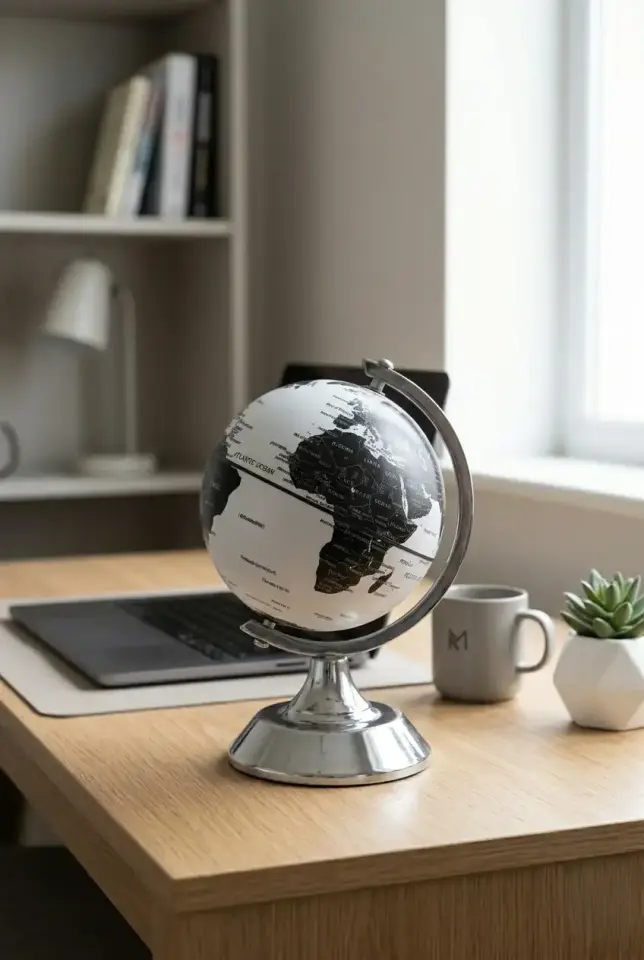 Dünya Küresi Dekoratif Masa Üstü Küre Ofis Aksesuarı Şık Hediye