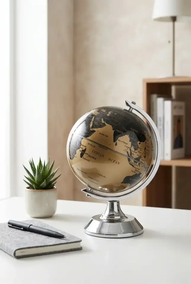 Dünya Küresi Dekoratif Masa Üstü Küre Ofis Aksesuarı Şık Hediye