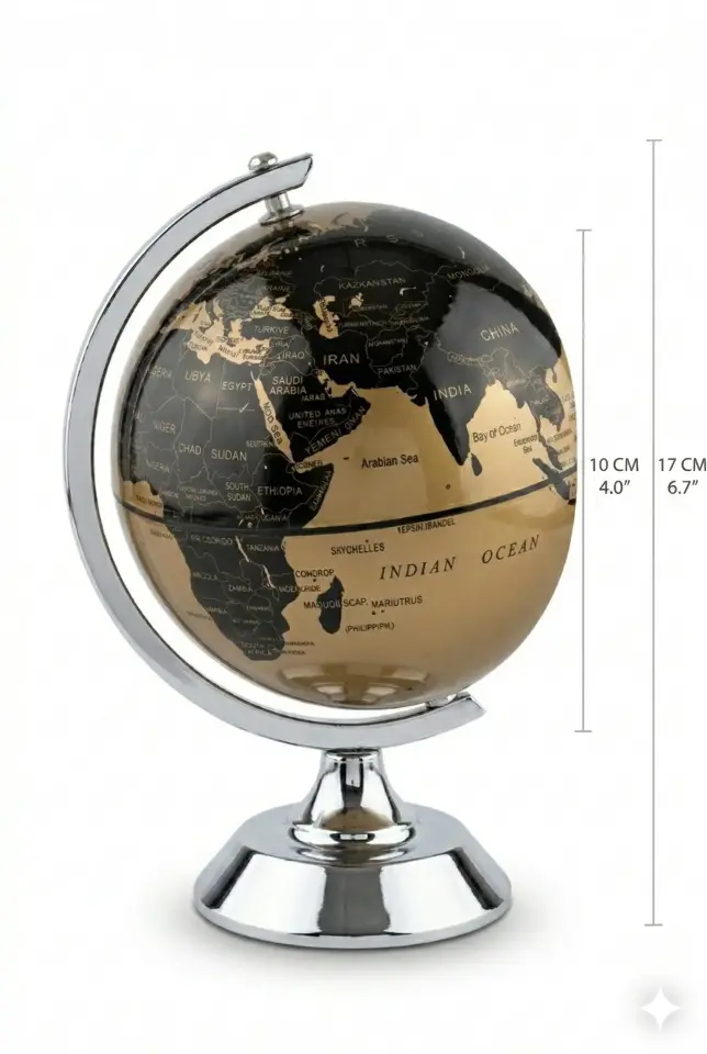 Dünya Küresi Dekoratif Masa Üstü Küre Ofis Aksesuarı Şık Hediye