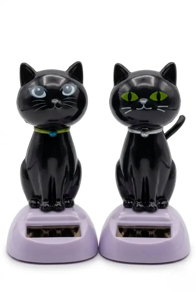 Güneş Enerjili Solar Dans Eden Figür Kedi - Ev Ofis Araba Masaüstü İçin