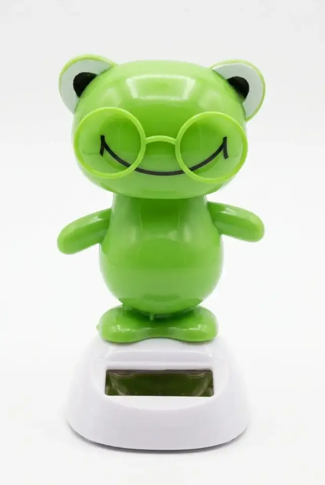 Güneş Enerjili Solar Dans Eden Figür Kurbağa - Ev Ofis Araba Masaüstü İçin