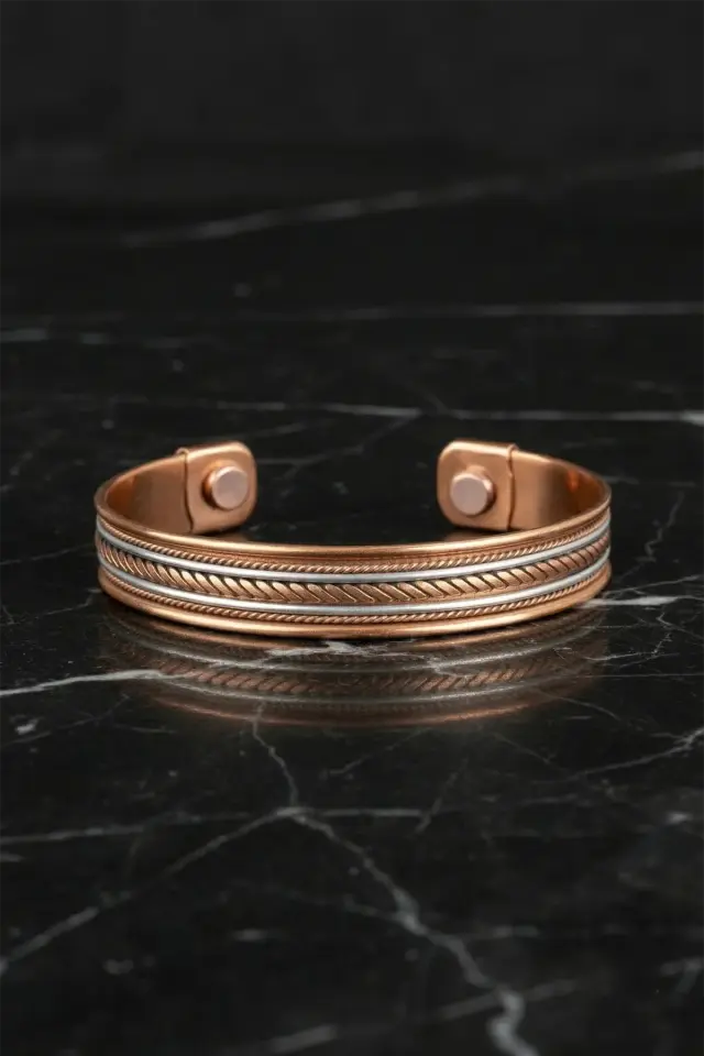 Etnik İyonlu Bakır Bileklik – Manyetik El İşçiliği Bakır Bileklik