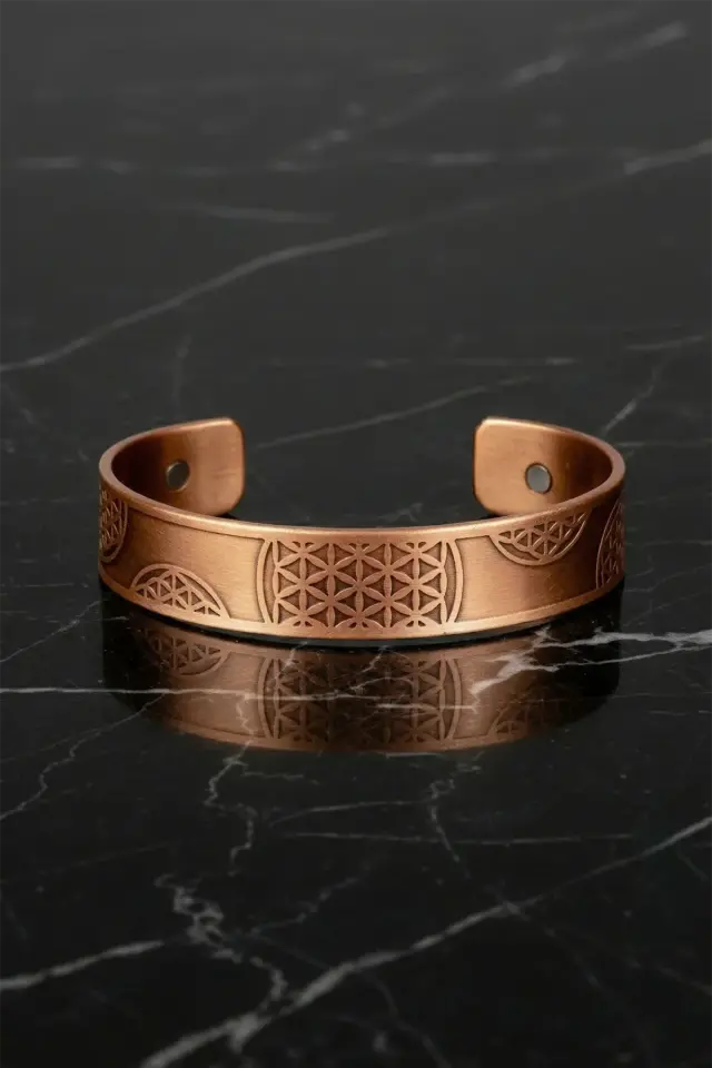 Etnik İyonlu Bakır Bileklik – Manyetik El İşçiliği Bakır Bileklik
