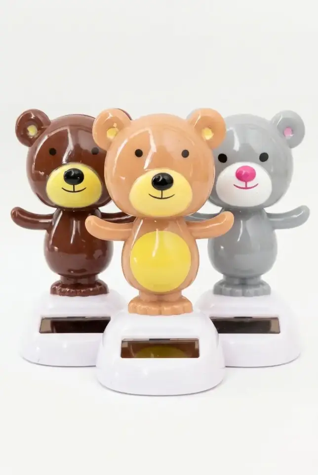 Güneş Enerjili Solar Dans Eden Figür Ayıcıklar - Ev Ofis Araba Masaüstü İçin