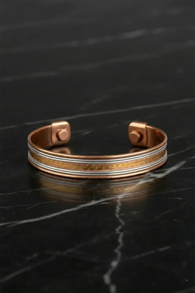 Etnik İyonlu Bakır Bileklik – Manyetik El İşçiliği Bakır Bileklik