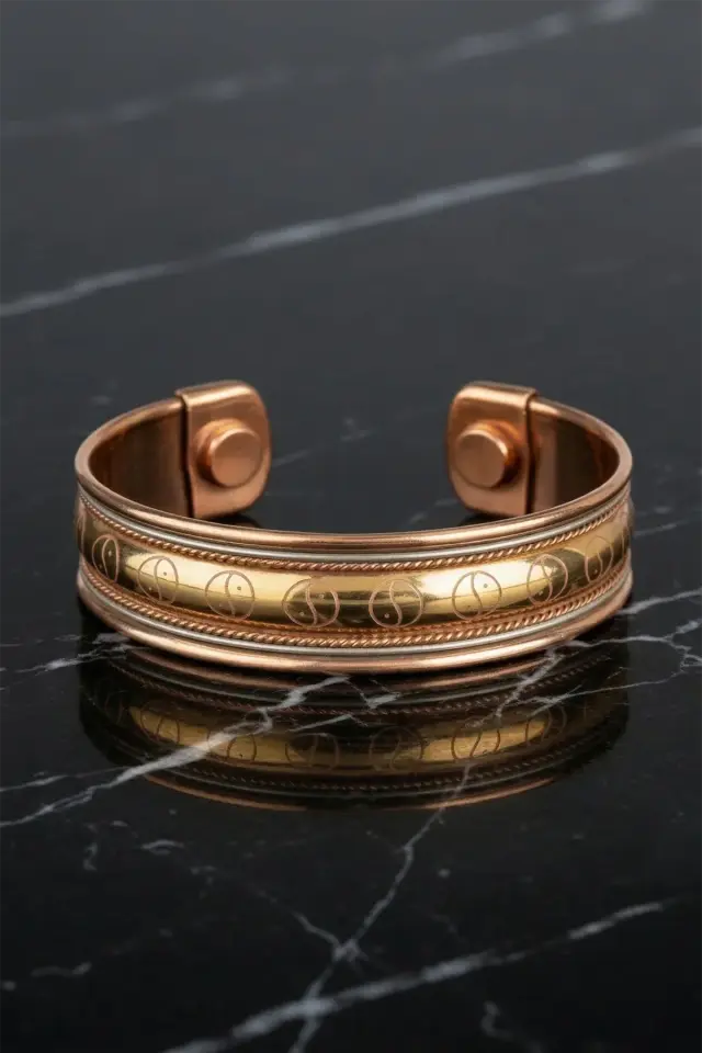 Etnik İyonlu Bakır Bileklik – Manyetik El İşçiliği Bakır Bileklik
