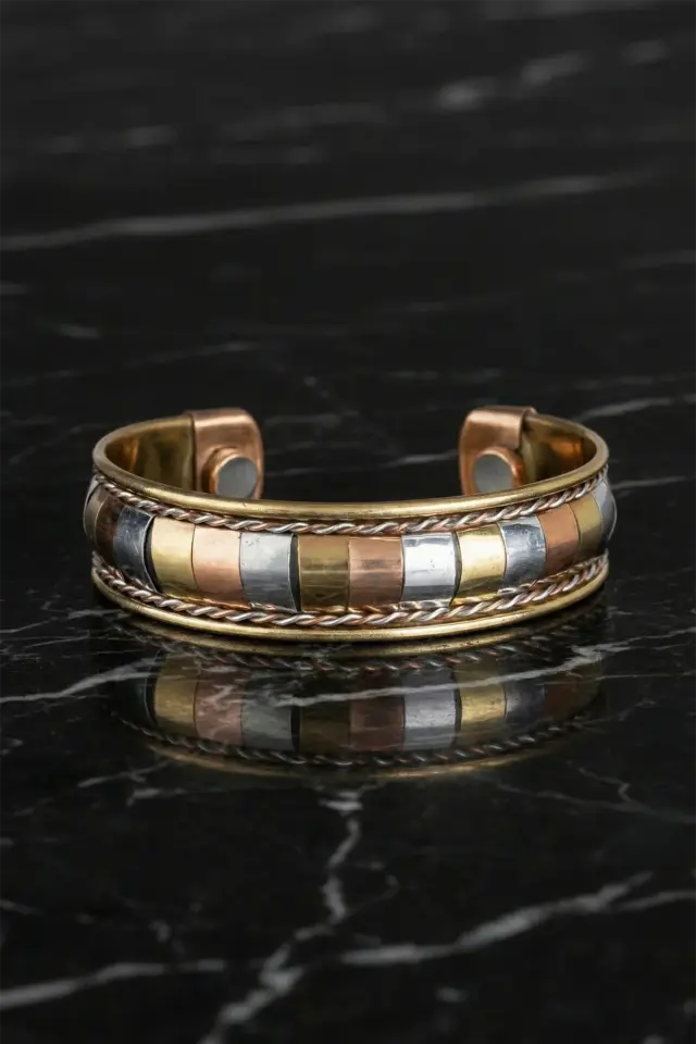 Etnik İyonlu Bakır Bileklik – Manyetik El İşçiliği Bakır Bileklik