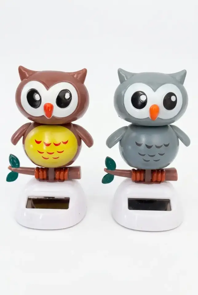 Güneş Enerjili Solar Dans Eden Figür Baykuş - Ev Ofis Araba Masaüstü İçin