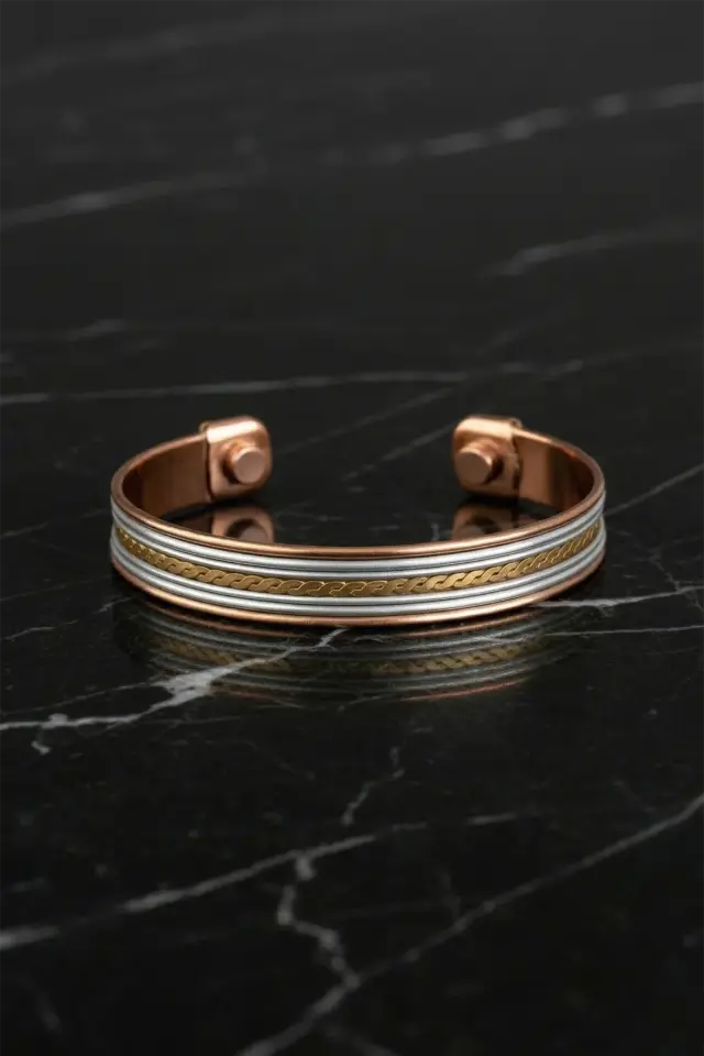 Etnik İyonlu Bakır Bileklik – Manyetik El İşçiliği Bakır Bileklik