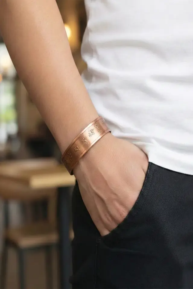 Etnik İyonlu Bakır Bileklik – Manyetik El İşçiliği Bakır Bileklik