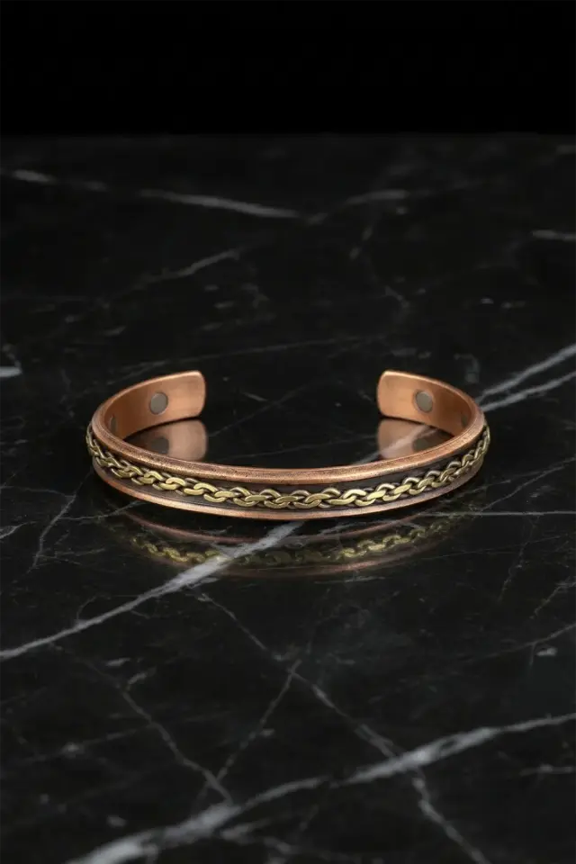 Etnik İyonlu Bakır Bileklik – Manyetik El İşçiliği Bakır Bileklik