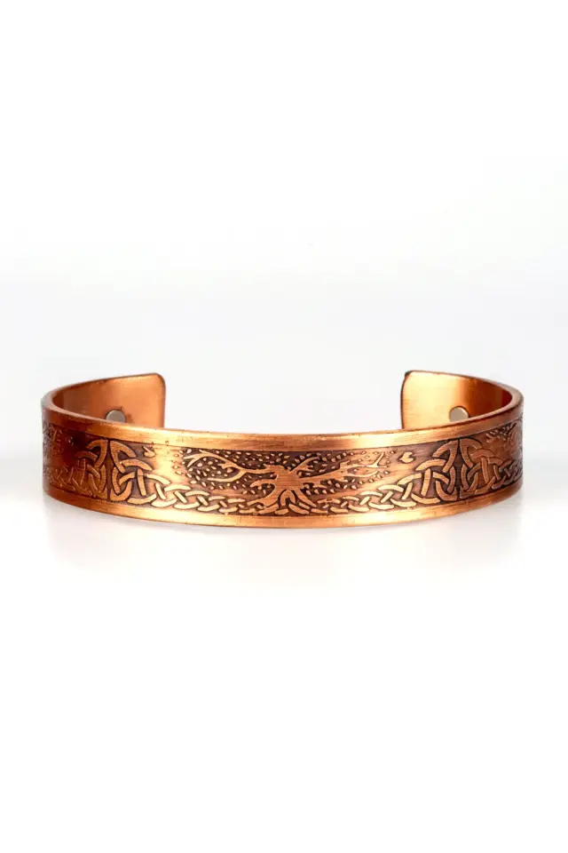 Etnik İyonlu Bakır Bileklik – Manyetik El İşçiliği Bakır Bileklik