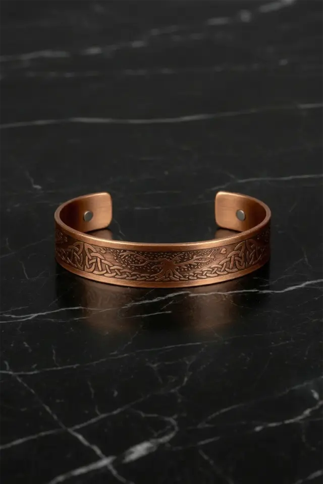 Etnik İyonlu Bakır Bileklik – Manyetik El İşçiliği Bakır Bileklik