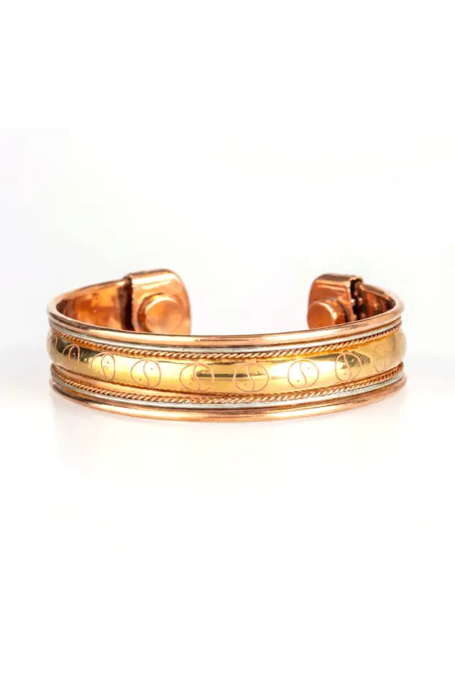 Etnik İyonlu Bakır Bileklik – Manyetik El İşçiliği Bakır Bileklik