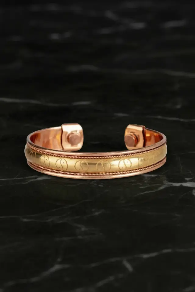 Etnik İyonlu Bakır Bileklik – Manyetik El İşçiliği Bakır Bileklik