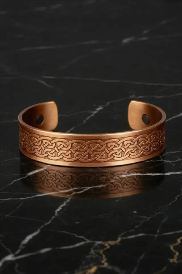 Etnik İyonlu Bakır Bileklik – Manyetik El İşçiliği Bakır Bileklik