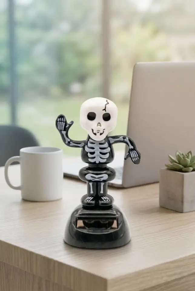 Güneş Enerjili Solar Dans Eden Figür İskelet - Ev Ofis Araba Masaüstü İçin