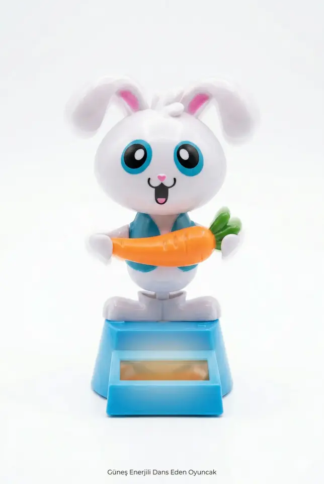 Güneş Enerjili Solar Dans Eden Figür Sevimli Tavşan - Ev Ofis Araba Masaüstü İçin