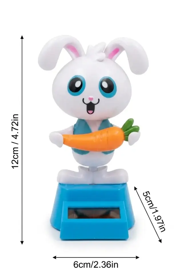 Güneş Enerjili Solar Dans Eden Figür Sevimli Tavşan - Ev Ofis Araba Masaüstü İçin