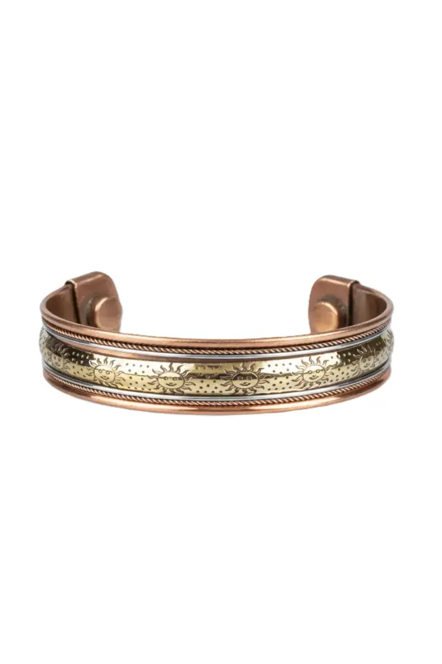 Etnik İyonlu Bakır Bileklik – Manyetik El İşçiliği Bakır Bileklik