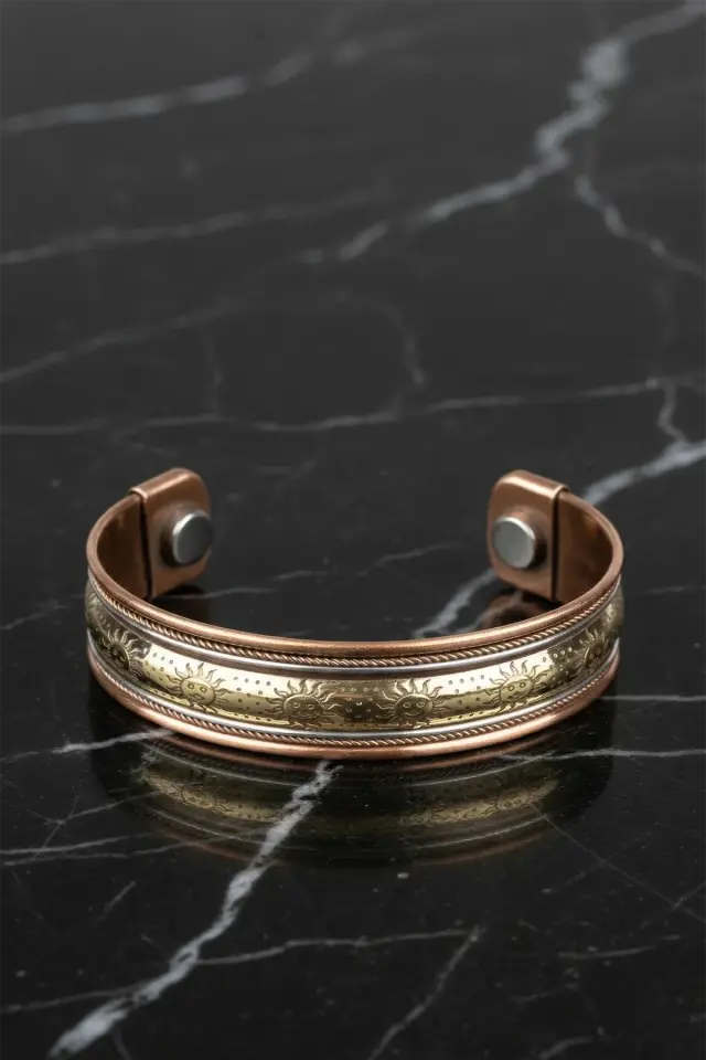 Etnik İyonlu Bakır Bileklik – Manyetik El İşçiliği Bakır Bileklik