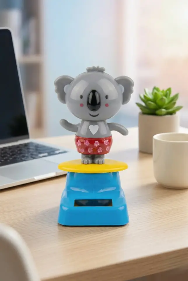 Güneş Enerjili Solar Dans Eden Figür Koala - Ev Ofis Araba Masaüstü İçin
