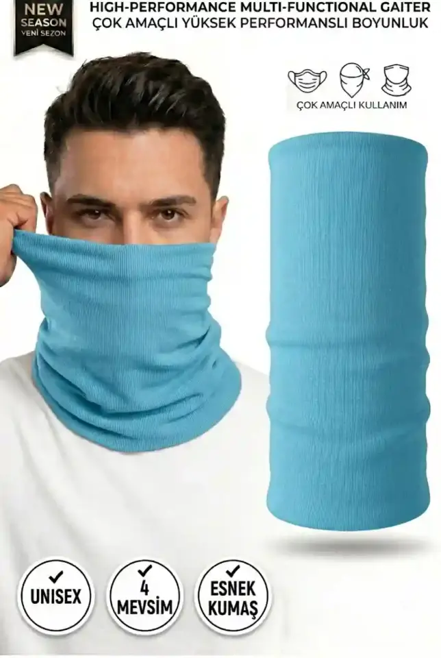 Unisex - 12 Farklı Kullanım Çok Amaçlı Dikişsiz Bandana - UV Korumalı, Nefes Alan Buff Tipi Boyunluk