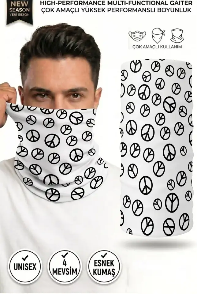 Unisex - 12 Farklı Kullanım Çok Amaçlı Dikişsiz Bandana - UV Korumalı, Nefes Alan Buff Tipi Boyunluk