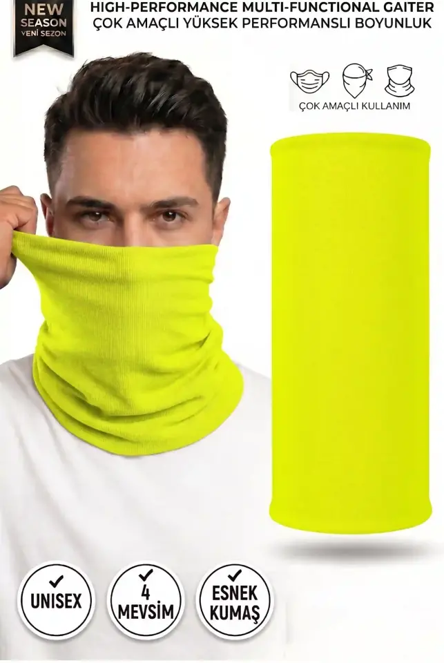 Unisex - 12 Farklı Kullanım Çok Amaçlı Dikişsiz Bandana - UV Korumalı, Nefes Alan Buff Tipi Boyunluk