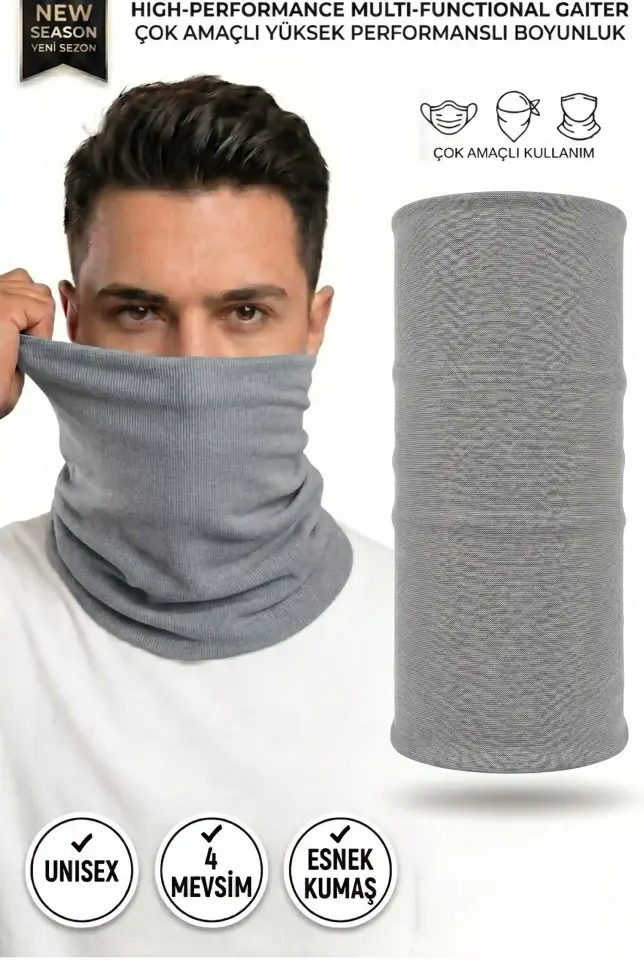 Unisex - 12 Farklı Kullanım Çok Amaçlı Dikişsiz Bandana - UV Korumalı, Nefes Alan Buff Tipi Boyunluk