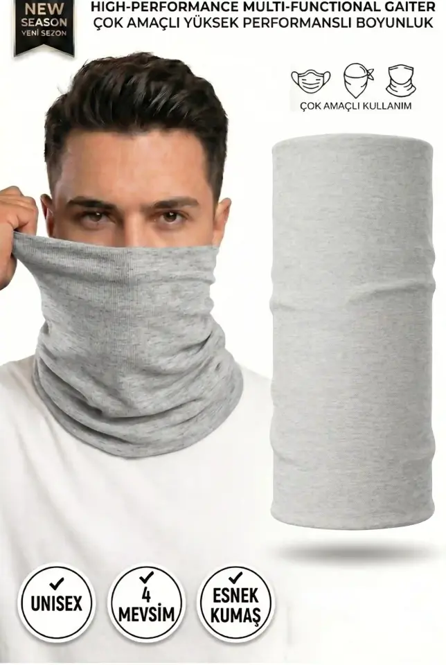 Unisex - 12 Farklı Kullanım Çok Amaçlı Dikişsiz Bandana - UV Korumalı, Nefes Alan Buff Tipi Boyunluk