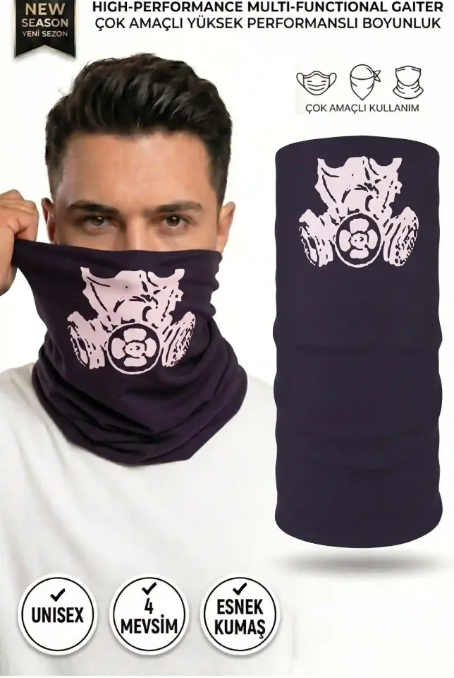 Unisex - 12 Farklı Kullanım Çok Amaçlı Dikişsiz Bandana - UV Korumalı, Nefes Alan Buff Tipi Boyunluk