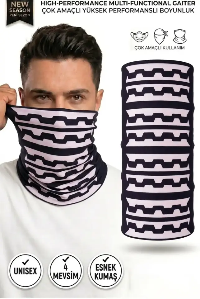 Unisex - 12 Farklı Kullanım Çok Amaçlı Dikişsiz Bandana - UV Korumalı, Nefes Alan Buff Tipi Boyunluk