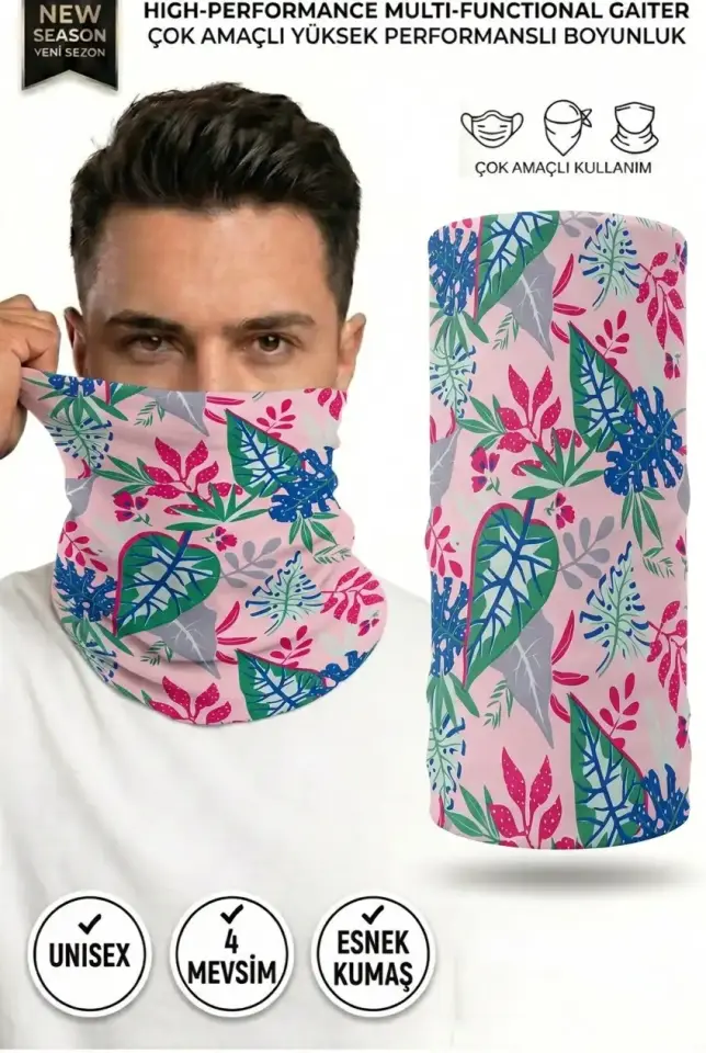 Unisex - 12 Farklı Kullanım Çok Amaçlı Dikişsiz Bandana - UV Korumalı, Nefes Alan Buff Tipi Boyunluk