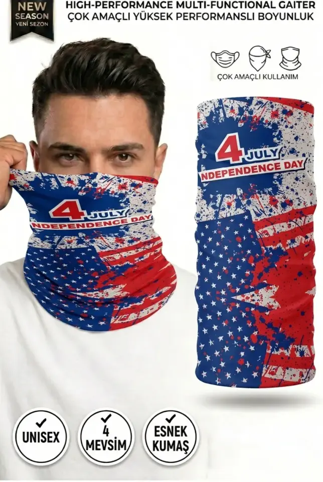 Unisex - 12 Farklı Kullanım Çok Amaçlı Dikişsiz Bandana - UV Korumalı, Nefes Alan Buff Tipi Boyunluk