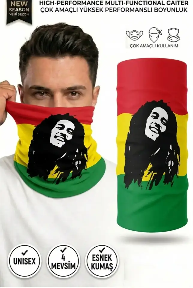 Unisex - 12 Farklı Kullanım Çok Amaçlı Dikişsiz Bandana - UV Korumalı, Nefes Alan Buff Tipi Boyunluk
